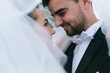 Bride and groom at the wedding