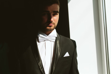 Wedding portrait of groom