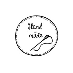Hand-drawn retro vector hand-made badge