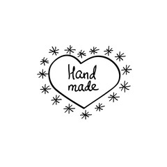 Hand-drawn retro vector hand-made badge