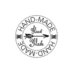 Hand-drawn retro vector hand-made badge