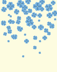 Blue flowers background. Vector