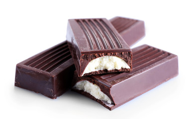 Many Chocolate sticks, isolated on white