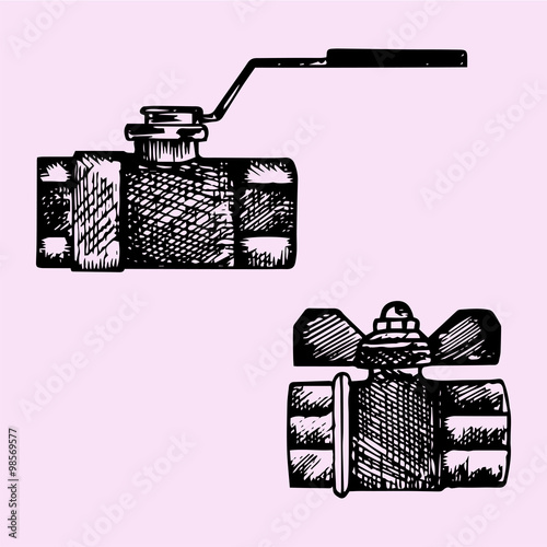 "ball valve, doodle style, sketch illustration, hand drawn, vector