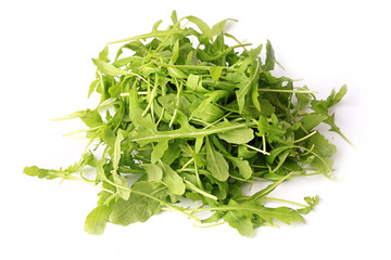 arugula salad isolated on white background healthy lifestyle, green eco life diet