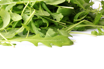 arugula salad isolated on white background healthy lifestyle, green eco life diet
