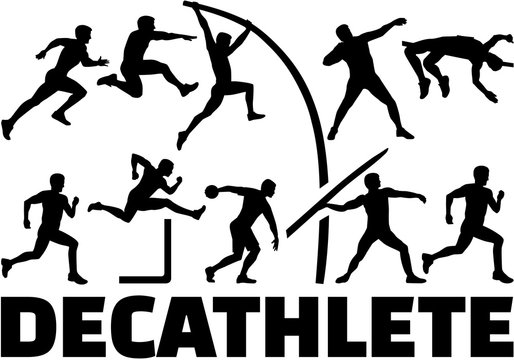 Decathlon silhouette of athletics