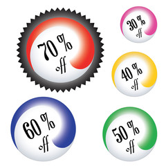 Sale Stickers. Colorful Labels for the salesmen to tag their products for sale.