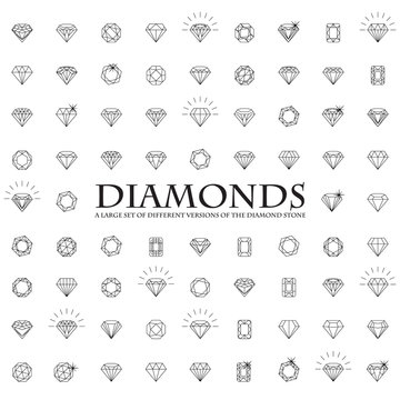 Diamonds, a large set of different versions of the diamond stone