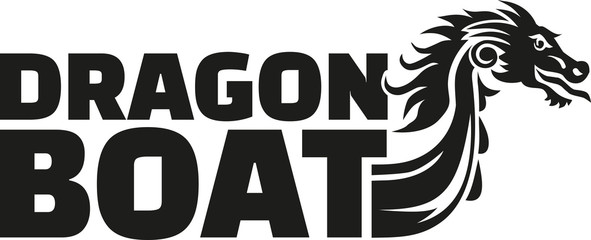 Dragon boat word with dragon head
