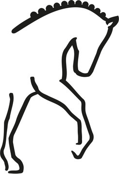 Dressage horse in caligraphy style