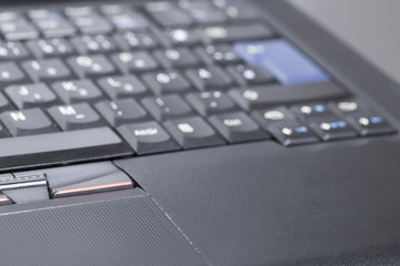A close up of a laptop keyboard