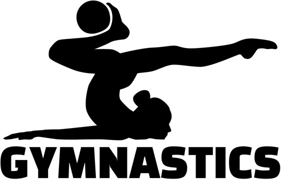 Gymnastics with woman exercise with ball
