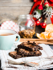 New Year's raw chocolate cookies with green buckwheat