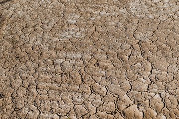 Cracks in soil due to climate change in Iraqi desert