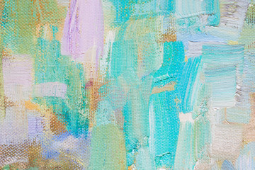 Oil painted canvas blue