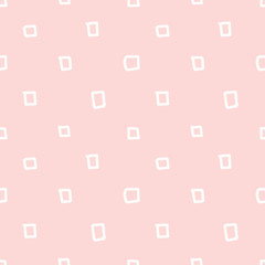 Hand drawn seamless pink square texture