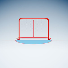 red hockey goal realistic desig isolated on white