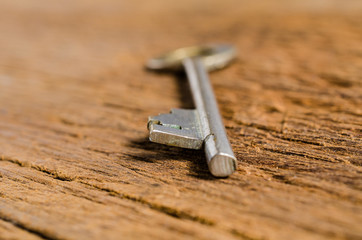 key on wooden board