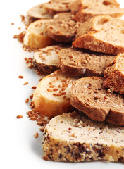 Sliced bread isolated on white