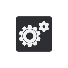 Icon of gears. Flat style. black icon