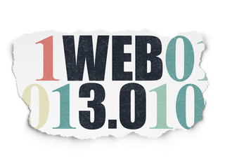 Web development concept: Web 3.0 on Torn Paper background