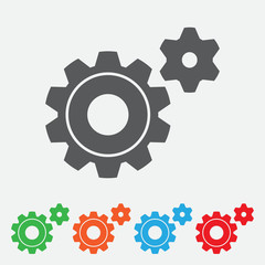 Icon of gears. Flat style. color icon