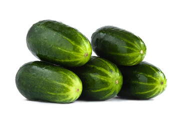 cucumbers on white background