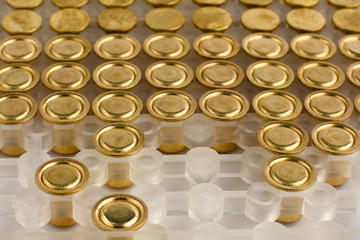 box with capsules for cartridges, closeup