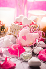 Spa composition Valentines Day heart love body health