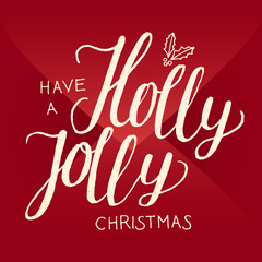 holly jolly christmas envelope. winter hollydays handwriting