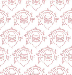 Stylish Merry Christmas seamless pattern with Santa Claus