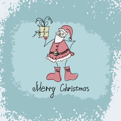 vector hand drawn Christmas illustration of Santa