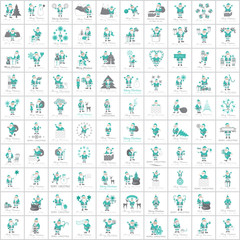Santa Claus Icons And Christmas Elements Set