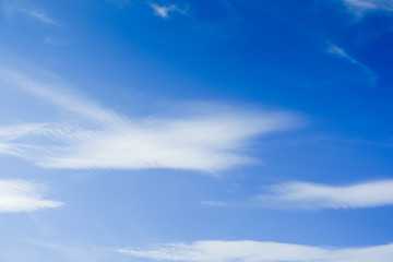 Blue sky with tiny clouds