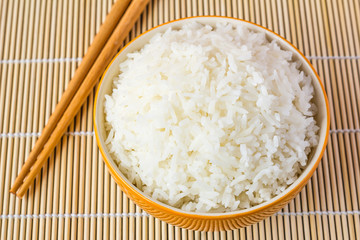Fototapeta na wymiar Bowl of Cooked Rice