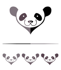 Panda cute head - simple design.
