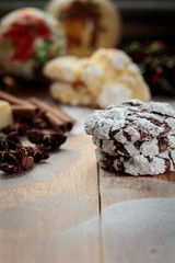 Chocolate crinkles cookies. Shallow depth of field