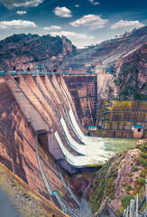The dam on the lake Rosamarina
