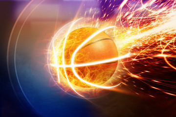 Obrazy na Plexi  Płonąca koszykówka