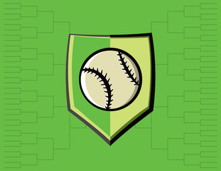 Obrazy na Plexi  Emblemat baseballu i tło turnieju