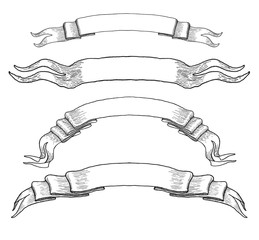 Graphic hand-drawn ribbons