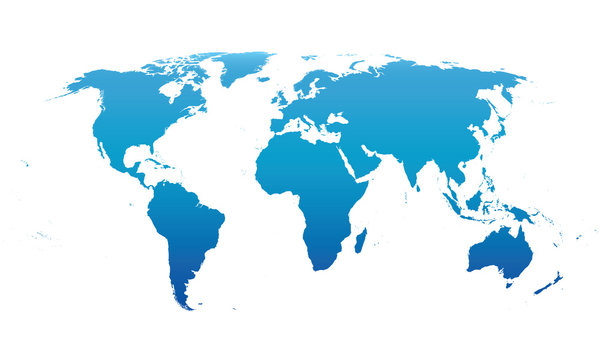 blue vector map of the world