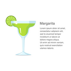 Margarita alcohol cocktail vector illustration