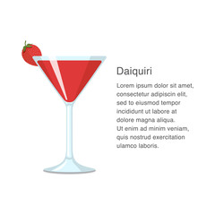 Daiquiri alcohol cocktail vector illustration