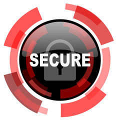 secure red modern web icon