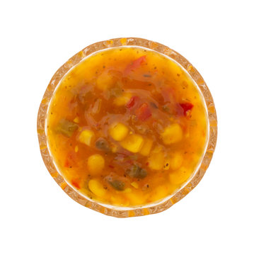 Corn Relish In A Small Glass Bowl