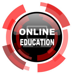 online education red modern web icon