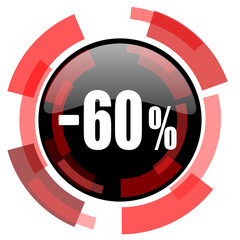 Fototapeta premium 60 percent sale retail red modern web icon