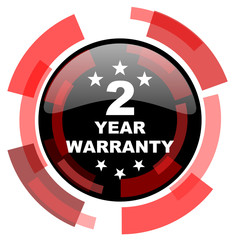 warranty guarantee 2 year red modern web icon